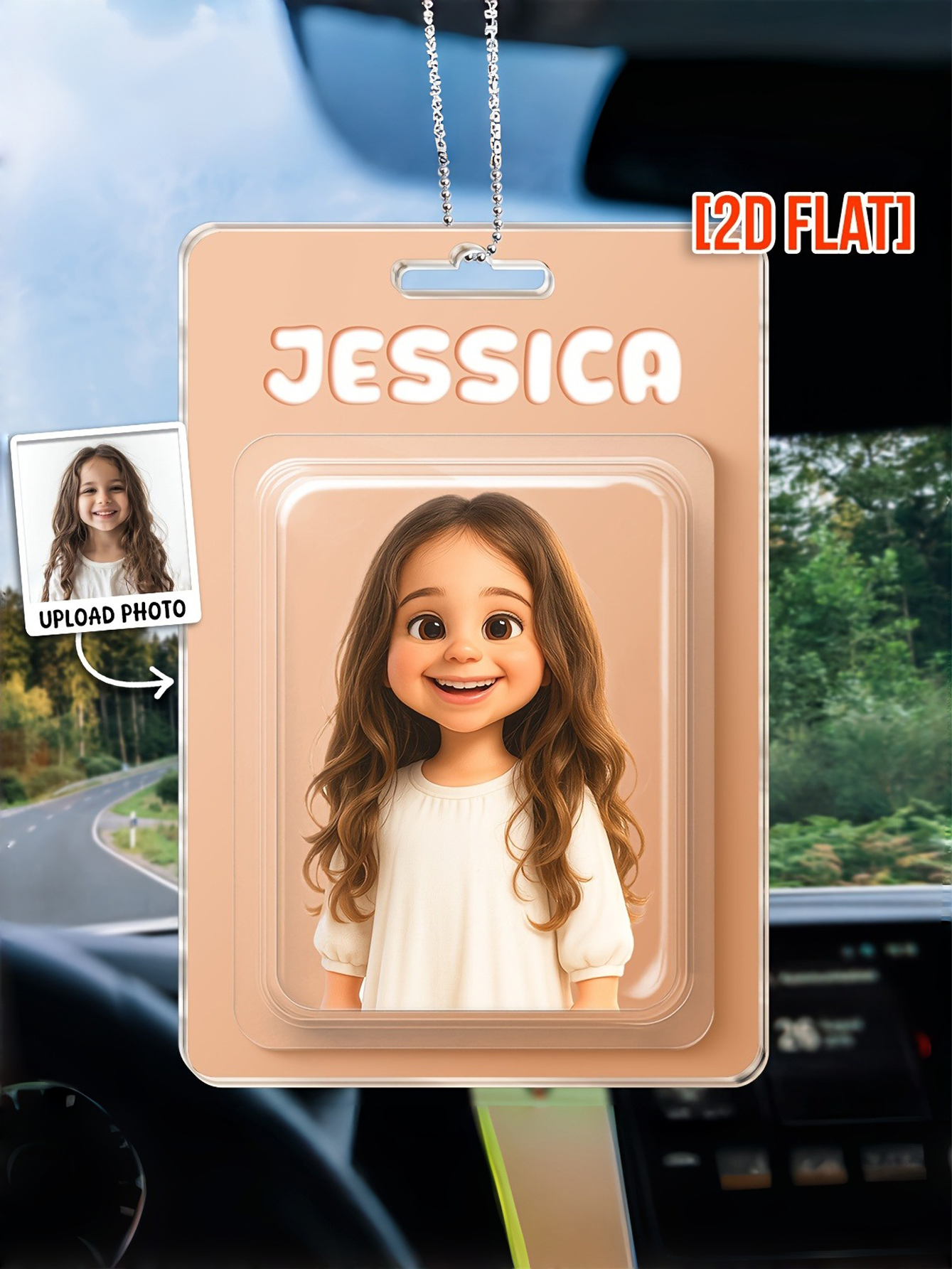 Customized Acrylic Car Ornaments Featuring Personal Photos in Your Preferred Animation Style